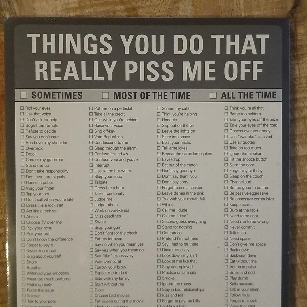Knock Knock “Things You Do That Really Piss Me Off” Note Pad